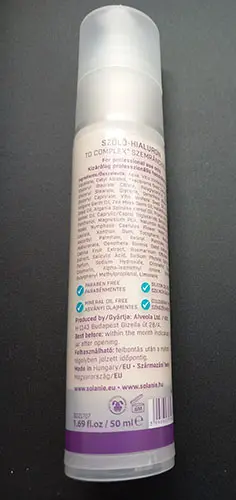 Zdjęcie z oficjalnego zgłoszenia: Solanie Grape hyaluron to complex eye contour cream Krem do konturu oczu — ryzyko: Chemiczne