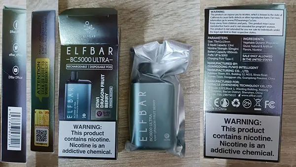 Photo de l’avis officiel: Elf bar ELF BAR BC5000ULTRA Cigarette électronique jetable — risque: Risque chimique