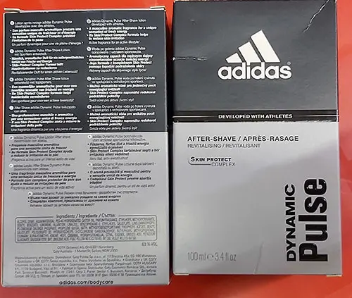 Photo de l’avis officiel: Adidas Dynamic Pulse Après-rasage — risque: Risque chimique (A12/02814/23)
