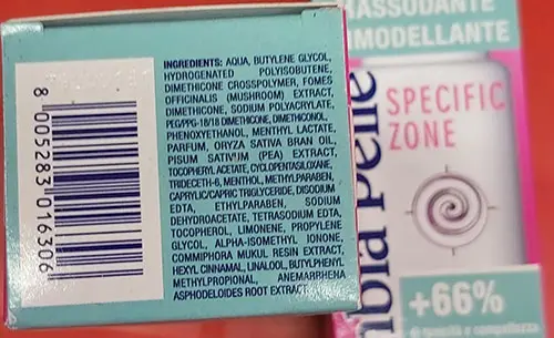 Foto uit de officiële melding: Cadey Seno alto Borstverstevigende crème — risico: Chemische risico's