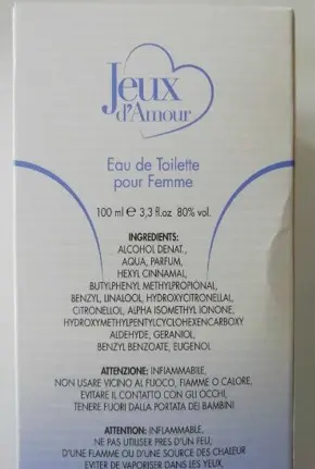 Photo de l’avis officiel: Comin parfum Jeux d'amor — risque: Risque chimique