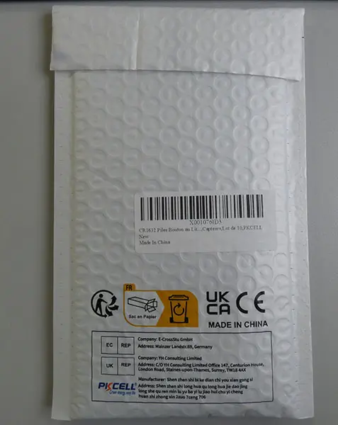 Photo de l’avis officiel: PKCELL Lithium Battery 3V CR1632 Piles bouton — risque: Risque chimique & Étouffement