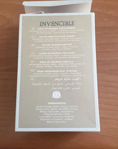 Photo de l’avis officiel: Invencible Parfum — risque: Risque chimique