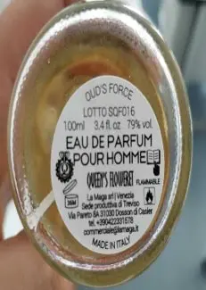 Photo de l’avis officiel: QUEEN FLOWERET OLD'S FORCE Parfum — risque: Risque chimique