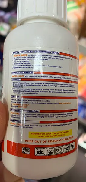 Photo de l’avis officiel: Sniper Sniper DDVP Insecticide — risque: Risque chimique