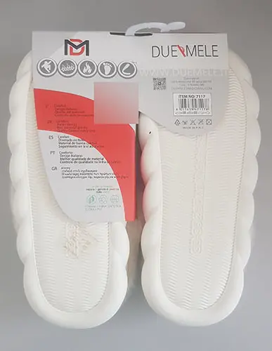 Photo de l’avis officiel: DUE MELE DM home Chaussons — risque: Risque chimique