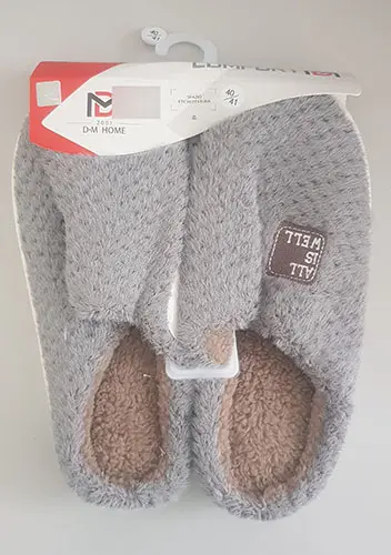 Photo de l’avis officiel: DUE MELE DM home Chaussons — risque: Risque chimique