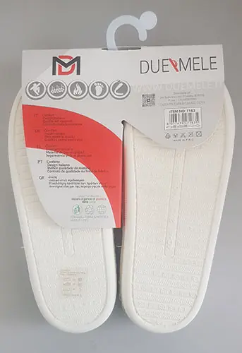 Photo de l’avis officiel: DUE MELE DM home Chaussons — risque: Risque chimique