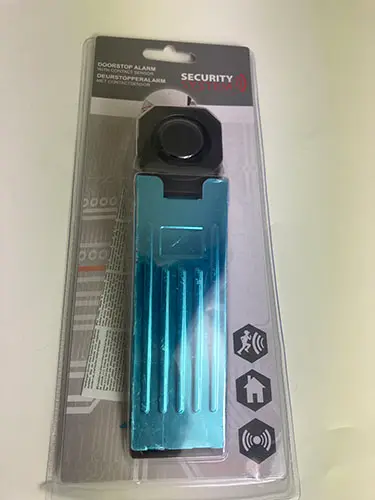 Foto aus der offiziellen Meldung: Security System Doorstop Alarm Türstoppalarm — Risiko: Umwelt