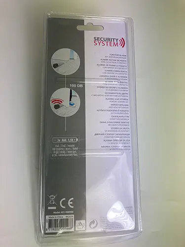 Foto aus der offiziellen Meldung: Security System Doorstop Alarm Türstoppalarm — Risiko: Umwelt