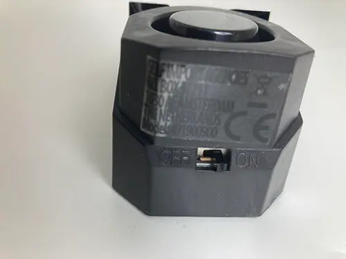 Foto aus der offiziellen Meldung: Security System Doorstop Alarm Türstoppalarm — Risiko: Umwelt