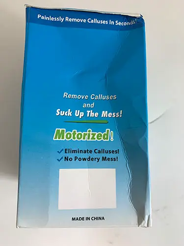 Foto aus der offiziellen Meldung: Callus remover with built-in vacuum Elektrischer Kallusentferner — Risiko: Umwelt