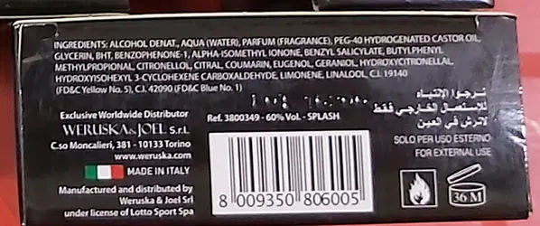 Foto dell’avviso ufficiale: Lotto Power - Speed Dopobarba — rischio: Rischio chimico