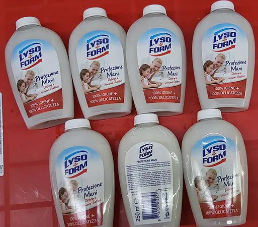 Foto dell’avviso ufficiale: Lyso Form Protezione mani Sapone liquido — rischio: Rischio chimico