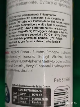 Photo de l’avis officiel: Setablu Black flower Spray déodorant — risque: Risque chimique
