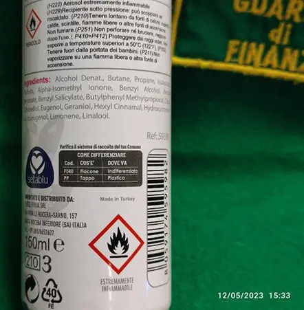 Photo de l’avis officiel: Setablu Black flower Spray déodorant — risque: Risque chimique