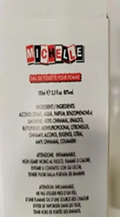 Photo de l’avis officiel: Comin parfum Michelle — risque: Risque chimique