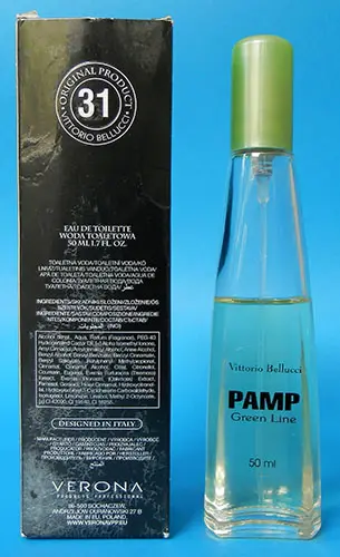 Photo de l’avis officiel: Vittorio Bellucci PAMP Green Line Eau de toilette — risque: Risque chimique