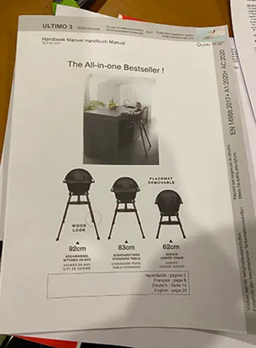 Foto dell’avviso ufficiale: Quax BV Ultimo 3 luxe all-in-one Seggiolone per bambini — rischio: Rischio chimico