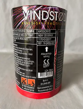 Photo from the official notice: LCH Fireworks A/S Vindstød — damage to sight & fire risk