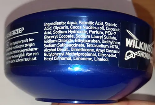 Photo de l’avis officiel: Wilkinson Sword Wilkinson Sword shaving soap Savon à raser — risque: Risque chimique