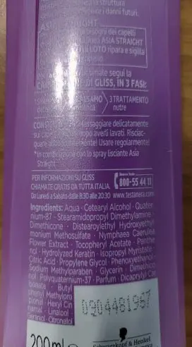 Foto dell’avviso ufficiale: TESTANERA Gliss Balsamo per capelli — rischio: Rischio chimico