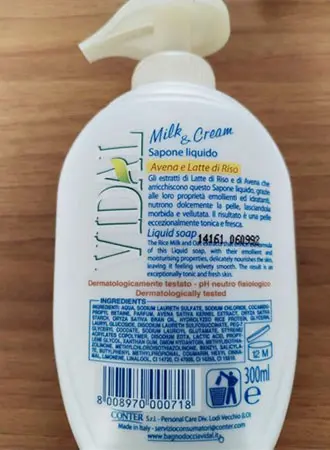 Foto dell’avviso ufficiale: Vidal Avena e latte di riso Sapone liquido — rischio: Rischio chimico