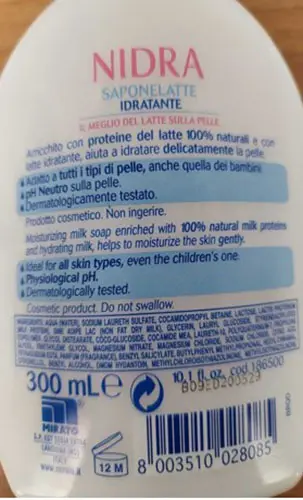 Foto dell’avviso ufficiale: NIDRA Saponelatte Idratante Sapone liquido — rischio: Rischio chimico