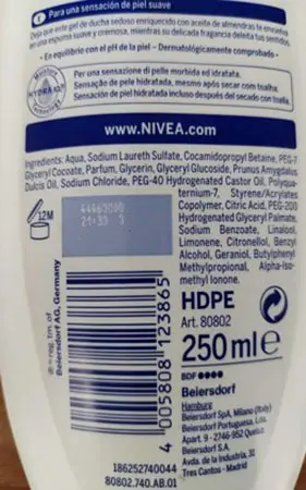 Photo de l’avis officiel: Nivea Creme soft Crème de douche — risque: Risque chimique