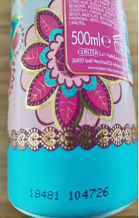Photo de l’avis officiel: Tesori d'Oriente Ayurveda Crème de bain — risque: Risque chimique