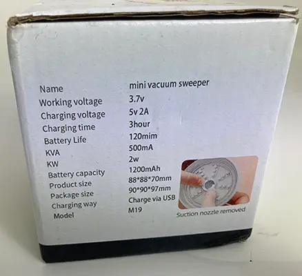 Photo de l’avis officiel: Mini vacuum sweeper Aspirateur robotisé — risque: Risque chimique & Environnement