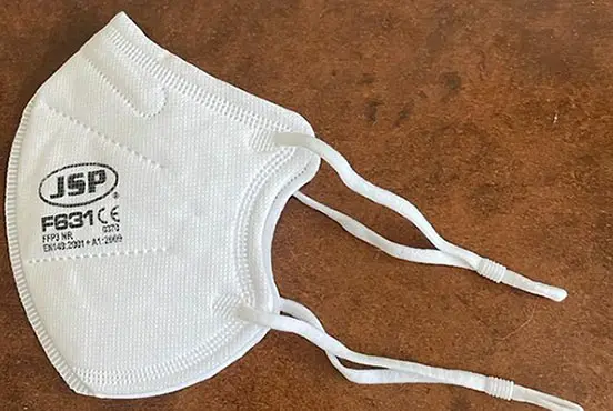 Foto aus der offiziellen Meldung: JSP Partikelfiltermaske — Risiko: Gesundheitsrisiken/Sonstige
