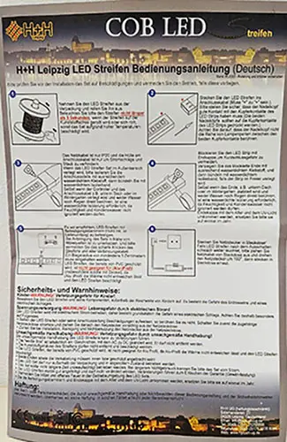 Foto do aviso oficial: H+H Leipzig COB 230V LED Strip Streifen Tira de LED — risco: Choque elétrico