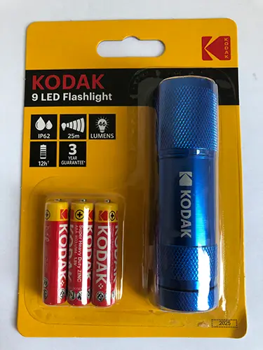 Foto do aviso oficial: Kodak Kodak 9 LED Blue Lanterna — risco: Ambiente