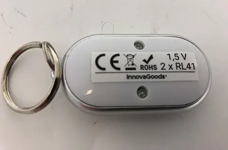 Photo de l’avis officiel: Innovagoods Keyi LED Keychain Key Finder Détecteur de clés électrique — risque: Environnement