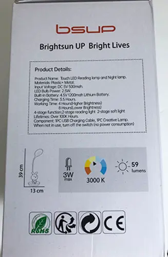 Foto do aviso oficial: Bsup Touch LED reading lamp and night lamp Lâmpada LED — risco: Ambiente