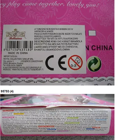 Photo de l’avis officiel: Beauty Beauty Charm is infinite Poupée en plastique — risque: Risque chimique