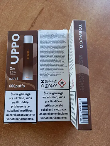 Photo de l’avis officiel: UPPO Tobacco Cigarette électronique jetable — risque: Risque chimique