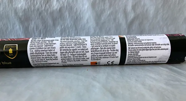 Photo from the official notice: Mega Gigant Black Series IV 7 fireworks — burns & damage to sight risk