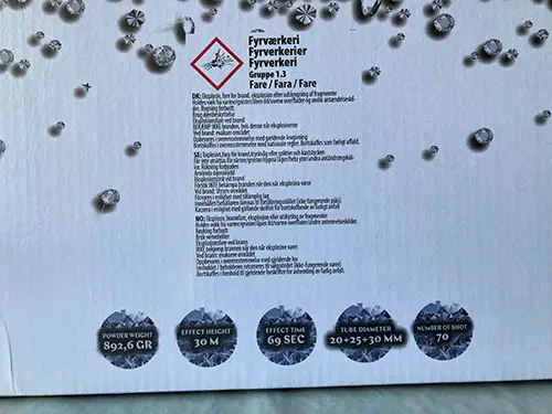 Foto uit de officiële melding: Royal Diamond Merkur Vuurwerk — risico: Brandwonden & Aantasting van het gezichtsvermogen