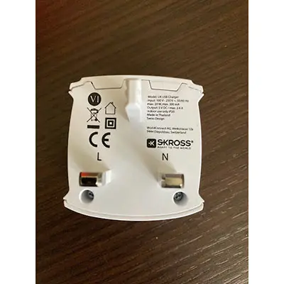 Photo from the official notice: Skross SKross UK USB 2-Port Charger usb charger — electric shock & fire risk