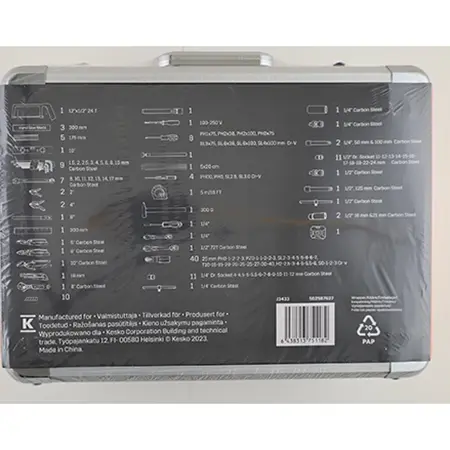 Photo de l’avis officiel: Prof Alu tool box 141 pcs Jeu d'outils — risque: Risque chimique
