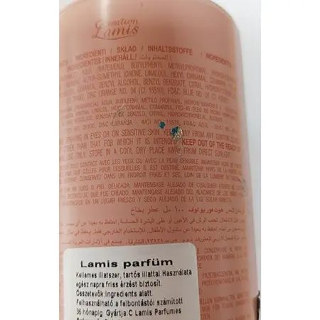 Photo from the official notice: Creation lamis H4U (hot for you) Love Deluxe Limited Edition Eau de Parfum. perfume — chemical risk