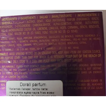 Photo de l’avis officiel: DORALL Collection Eau de toilette — risque: Risque chimique