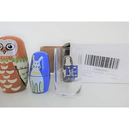 Foto do aviso oficial: ULTNICE 5 Stück Russische Matroschka-Puppen Bärendesign Holzpuppe Bonecas de nidificação de brinquedos — risco: Engasgamento