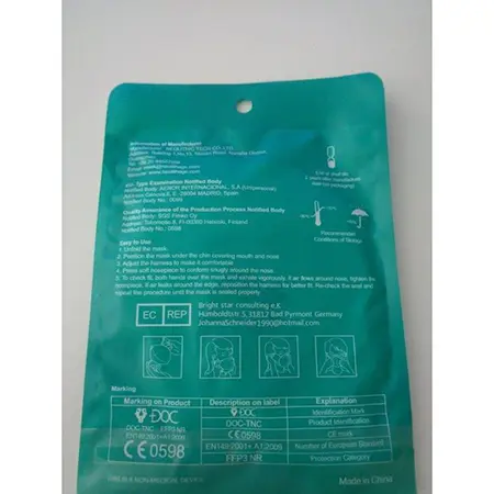 Photo de l’avis officiel: DOC DOC-TNC FFP3 NR Masque filtre à particules — risque: Risque sanitaire/autre