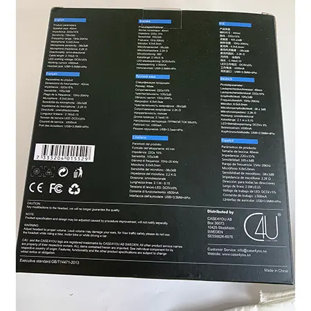 Foto dell’avviso ufficiale: C4U Pro Gaming headset Cuffie da gioco — rischio: Rischio chimico