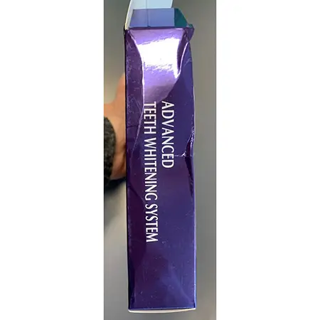Foto aus der offiziellen Meldung: Dental 360 Advanced teeth whitening system Zahnaufhellungsgel — Risiko: Chemikalie