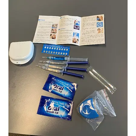 Foto aus der offiziellen Meldung: Dental 360 Advanced teeth whitening system Zahnaufhellungsgel — Risiko: Chemikalie