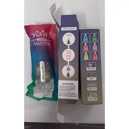Photo de l’avis officiel: R&amp;M® 10000 MASTER, 10000 PUFFS Cigarette électronique jetable — risque: Risque chimique